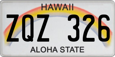 HI license plate ZQZ326