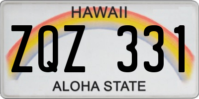 HI license plate ZQZ331