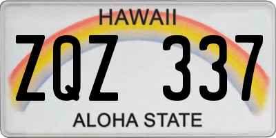 HI license plate ZQZ337