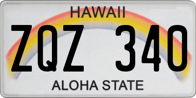 HI license plate ZQZ340