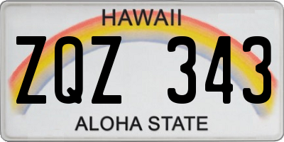 HI license plate ZQZ343