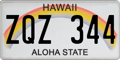 HI license plate ZQZ344