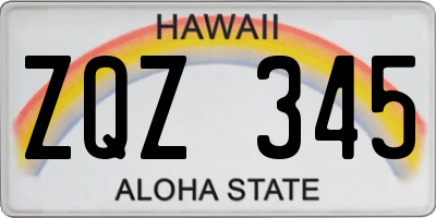 HI license plate ZQZ345