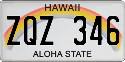 HI license plate ZQZ346