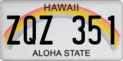 HI license plate ZQZ351