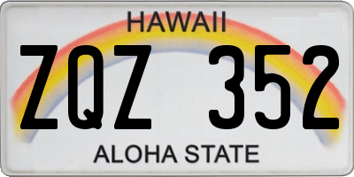 HI license plate ZQZ352