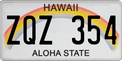 HI license plate ZQZ354