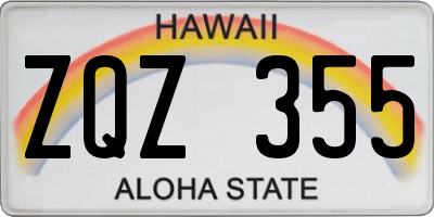 HI license plate ZQZ355