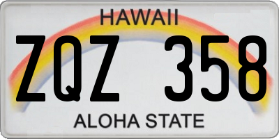 HI license plate ZQZ358