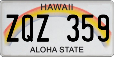 HI license plate ZQZ359