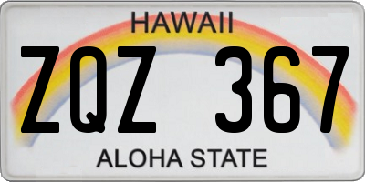 HI license plate ZQZ367