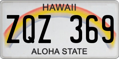 HI license plate ZQZ369