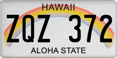 HI license plate ZQZ372
