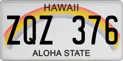 HI license plate ZQZ376
