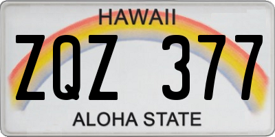 HI license plate ZQZ377