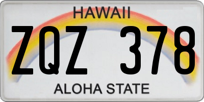HI license plate ZQZ378
