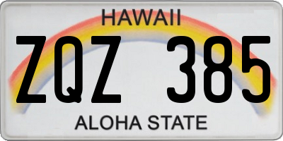 HI license plate ZQZ385