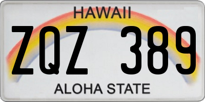 HI license plate ZQZ389