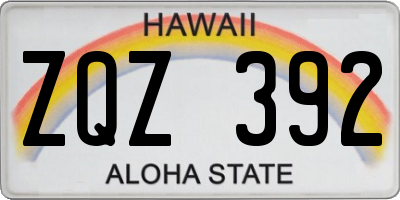 HI license plate ZQZ392