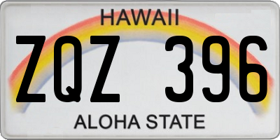 HI license plate ZQZ396