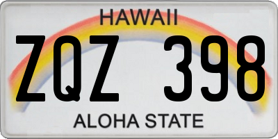 HI license plate ZQZ398