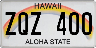 HI license plate ZQZ400