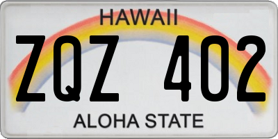 HI license plate ZQZ402