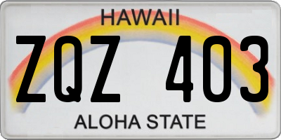 HI license plate ZQZ403