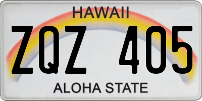 HI license plate ZQZ405