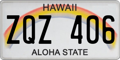 HI license plate ZQZ406