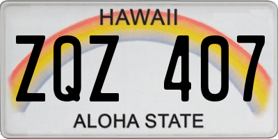 HI license plate ZQZ407