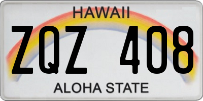 HI license plate ZQZ408