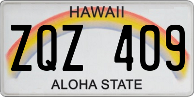 HI license plate ZQZ409