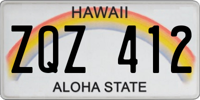 HI license plate ZQZ412