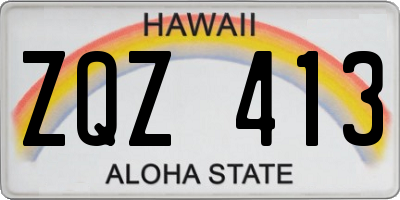 HI license plate ZQZ413