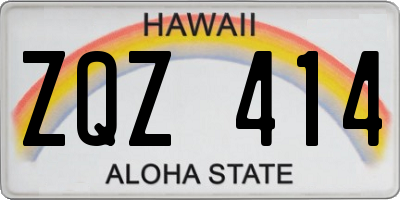 HI license plate ZQZ414