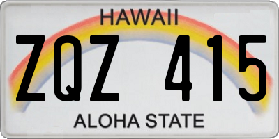 HI license plate ZQZ415