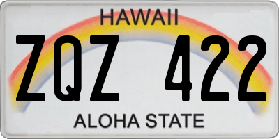 HI license plate ZQZ422