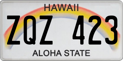 HI license plate ZQZ423