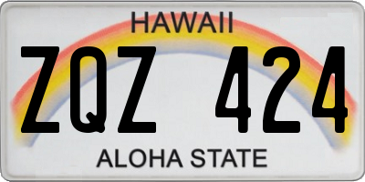 HI license plate ZQZ424