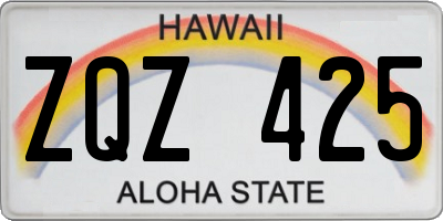 HI license plate ZQZ425