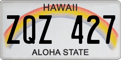 HI license plate ZQZ427