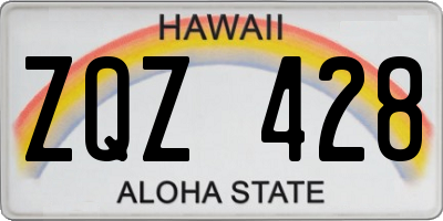 HI license plate ZQZ428