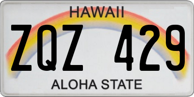HI license plate ZQZ429