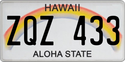 HI license plate ZQZ433