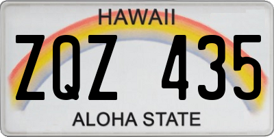 HI license plate ZQZ435