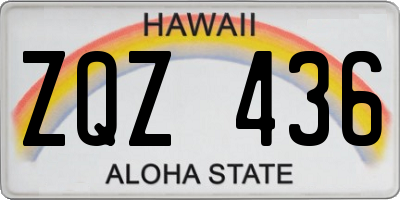HI license plate ZQZ436