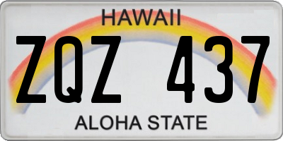 HI license plate ZQZ437