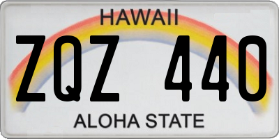 HI license plate ZQZ440