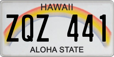 HI license plate ZQZ441